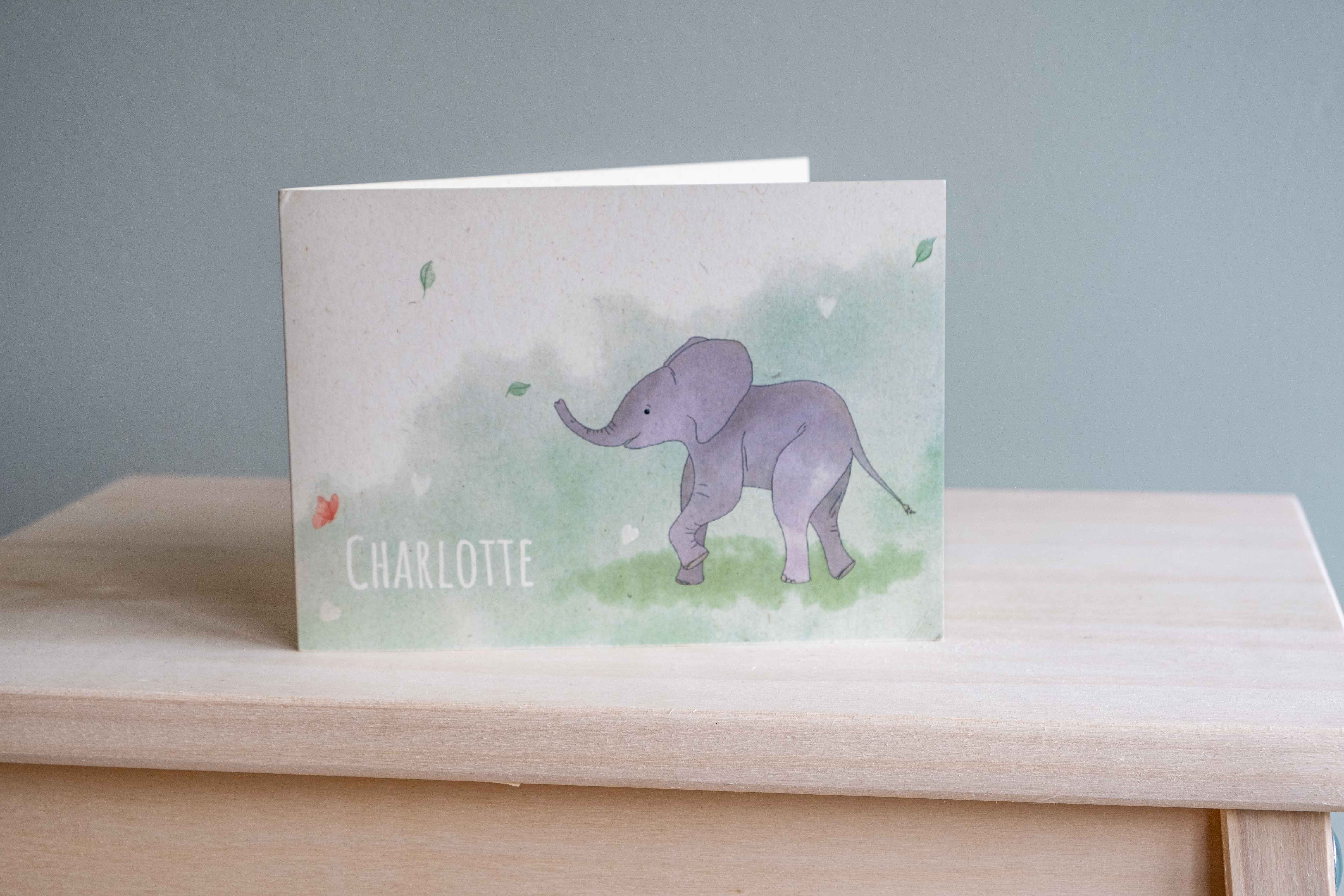 photo of a birth card for charlotte