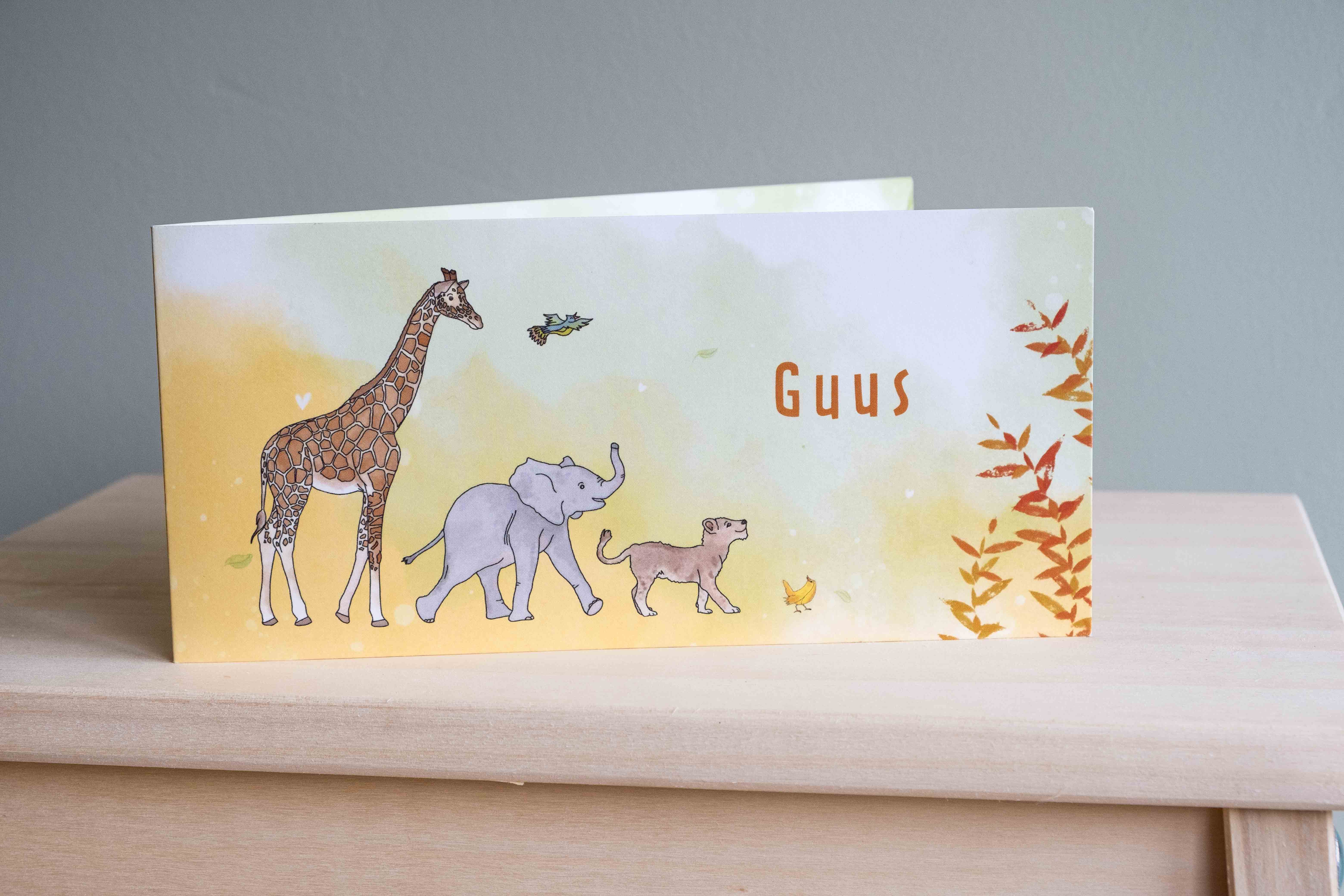 photo of a birth card for guus